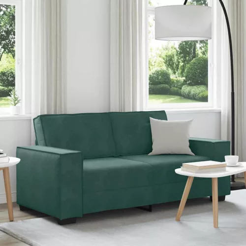 vidaXL kétszemélyes sötétzöld bársony kanapé 140 cm