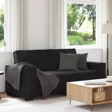 vidaXL kétszemélyes fekete bársony kanapé 140 cm