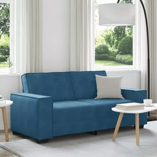 vidaXL kétszemélyes kék bársony kanapé 140 cm