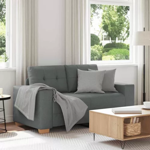 vidaXL sötétszürke szövet loveseat kanapé 120 cm