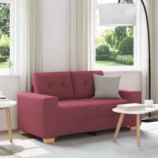 vidaXL borvörös szövet loveseat kanapé 120 cm