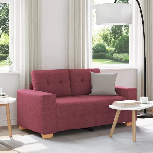 vidaXL borvörös szövet loveseat kanapé 120 cm