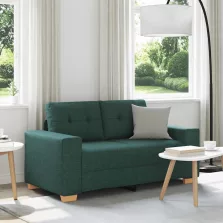 vidaXL sötétzöld szövet loveseat kanapé 120 cm