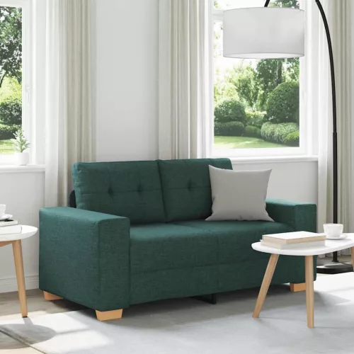 vidaXL sötétzöld szövet loveseat kanapé 120 cm