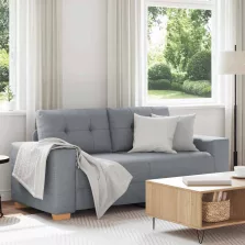 vidaXL világosszürke szövet loveseat kanapé 140 cm