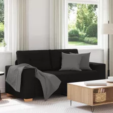 vidaXL fekete szövet loveseat kanapé 140 cm