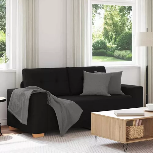 vidaXL fekete szövet loveseat kanapé 140 cm
