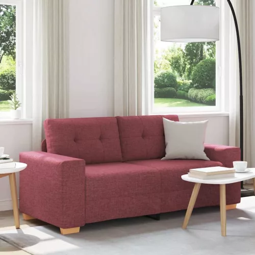 vidaXL borvörös szövet loveseat kanapé 180x77x82 cm