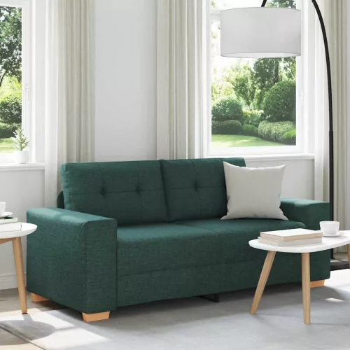 vidaXL sötétzöld szövet loveseat kanapé 180x77x82 cm