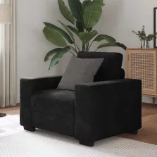 vidaXL fekete bársony kanapéfotel 60 cm