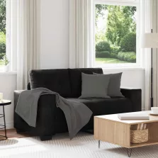 vidaXL fekete bársony loveseat kanapé 120 cm