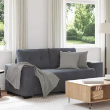vidaXL sötétszürke bársony loveseat kanapé 140 cm