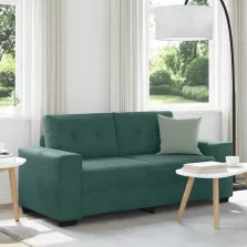vidaXL sötétzöld bársony loveseat kanapé 140 cm
