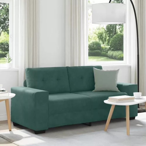 vidaXL sötétzöld bársony loveseat kanapé 140 cm