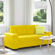 vidaXL sárga bársony loveseat kanapé 140 cm