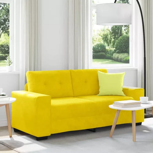 vidaXL sárga bársony loveseat kanapé 140 cm