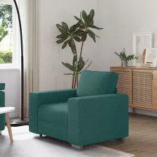   vidaXL Kanapé párnával Sötétzöld 100 x 77 x 82 cm szövet