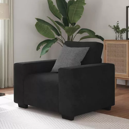 vidaXL fekete bársony kanapéfotel 60 cm