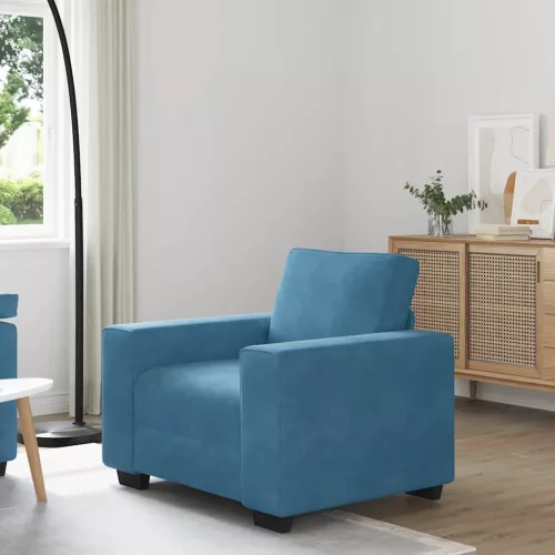 vidaXL kék bársony kanapéfotel 60 cm
