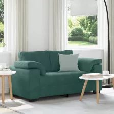 vidaXL sötétzöld bársony loveseat kanapé 120 cm