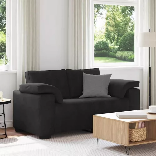 vidaXL fekete bársony loveseat kanapé 120 cm