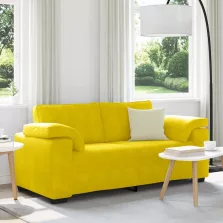 vidaXL sárga bársony loveseat kanapé 140 cm