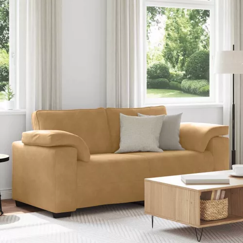 vidaXL barna bársony loveseat kanapé 140 cm