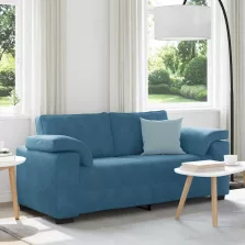 vidaXL kék bársony loveseat kanapé 140 cm