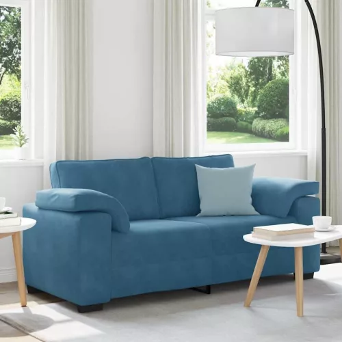 vidaXL kék bársony loveseat kanapé 140 cm
