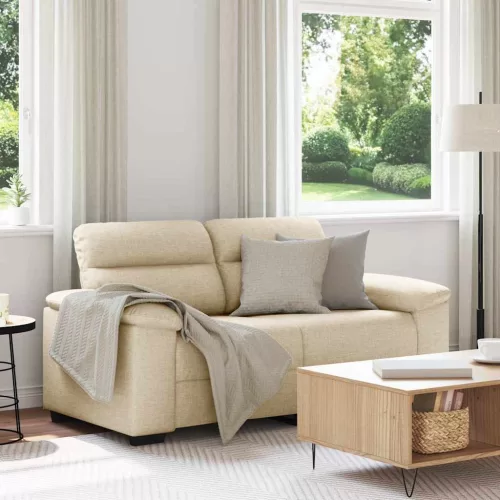 vidaXL kétszemélyes krémszínű szövetkanapé 120 cm