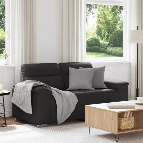 vidaXL 2 személyes fekete műbőr kanapé 120 cm