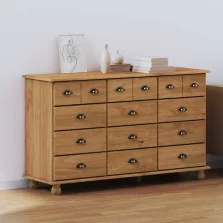   vidaXL Fiókos Szekrény ASKIM Barna 79 x 40 x 133.5 cm Tömör fenyőfa