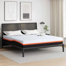   vidaXL Matrac Fehér és Szürke 200 x 200 cm Jacquard szövet