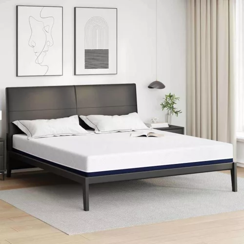 vidaXL Matrac Fehér és kék 200 x 200 cm Jacquard szövet