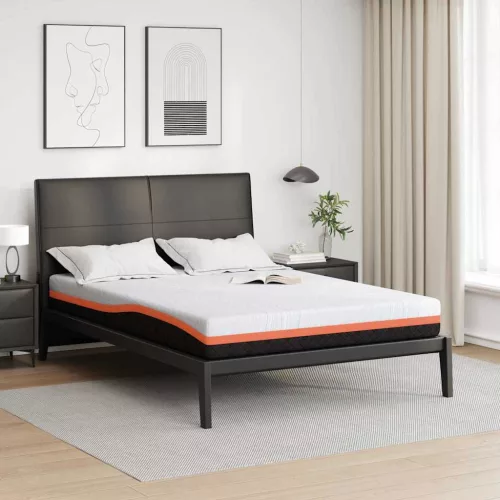 vidaXL Matrac Fehér és Szürke 140 x 190 cm Gél Memóriahab
