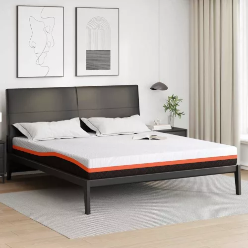vidaXL Matrac Fehér és fekete 200 x 200 cm Jacquard szövet
