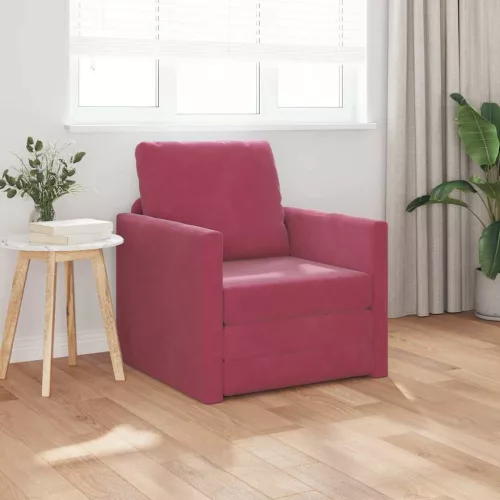 vidaXL Kanapéágy 60cm Bordó Bársony