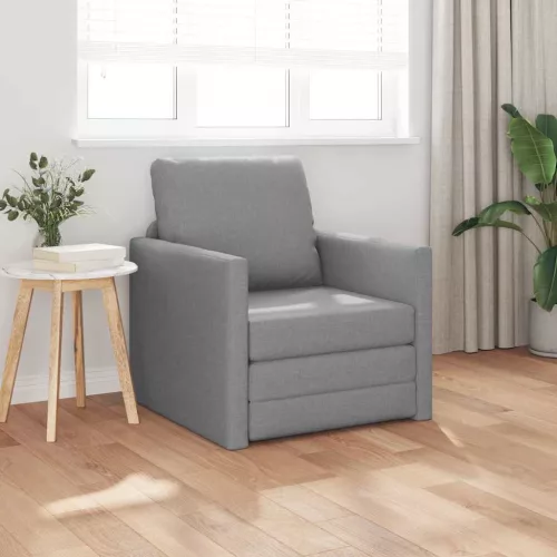 vidaXL Kanapéágy 60cm Világosszürke szövet