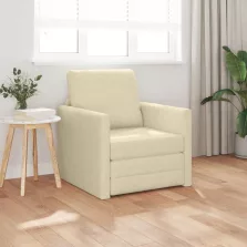 vidaXL Kanapéágy 60cm Krém szövet