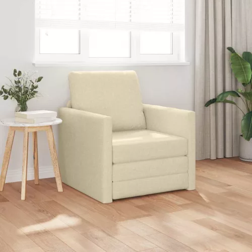 vidaXL Kanapéágy 60cm Krém szövet