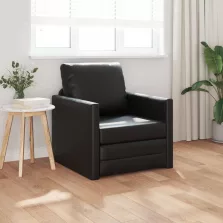 vidaXL Kanapéágy 60cm Fekete Mübőr