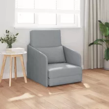 vidaXL Kanapéágy Világosszürke 65 x 80 x 83 cm Bársony
