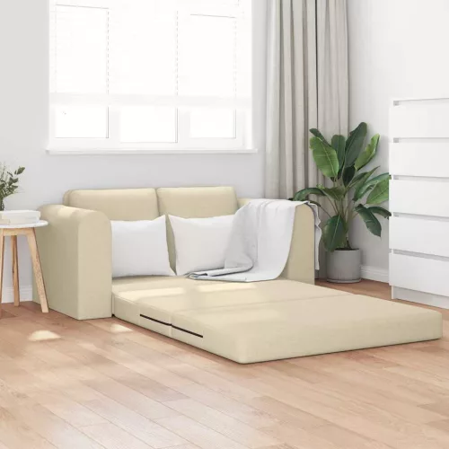 vidaXL Kanapéágy 60cm Krém szövet