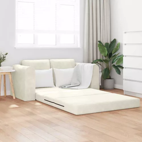 vidaXL Kanapéágy 60cm Krém Bársony