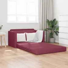 vidaXL Kanapéágy 110cm Bordó szövet