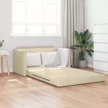 vidaXL Kanapéágy 110cm Krém szövet