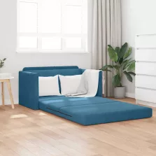 vidaXL Kanapéágy 110cm Kék Bársony