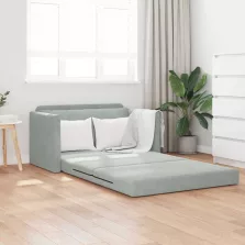   vidaXL Kanapéágy Világosszürke 124 x 204 x 61 cm Bársony