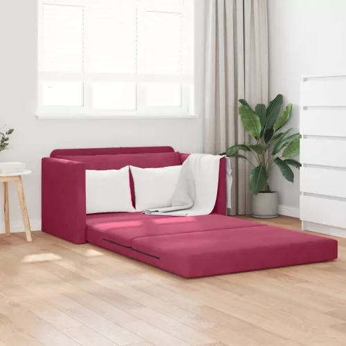 vidaXL Kanapéágy 110cm Bordó Bársony
