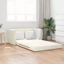 vidaXL Kanapéágy 110cm Krém Bársony